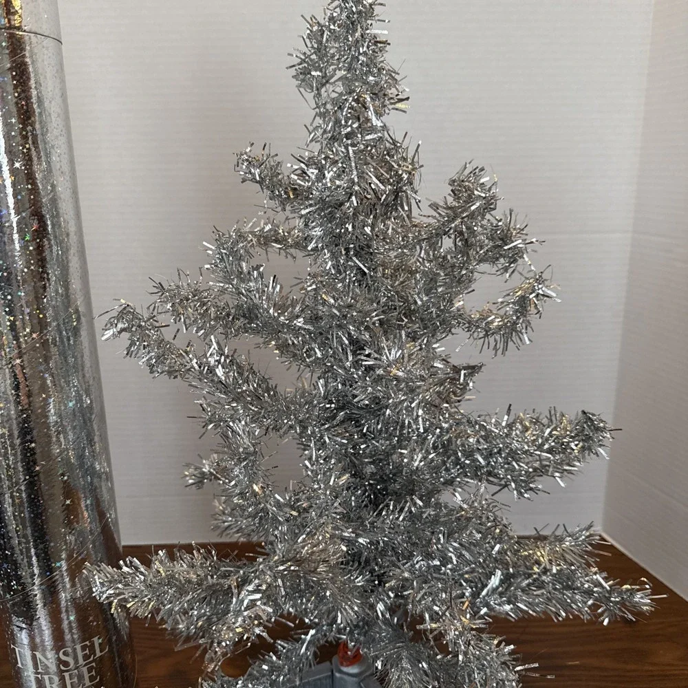 Target Silver‎ Tinsel Christmas Tree 2ft Retro Mid Century Modern Style 2003